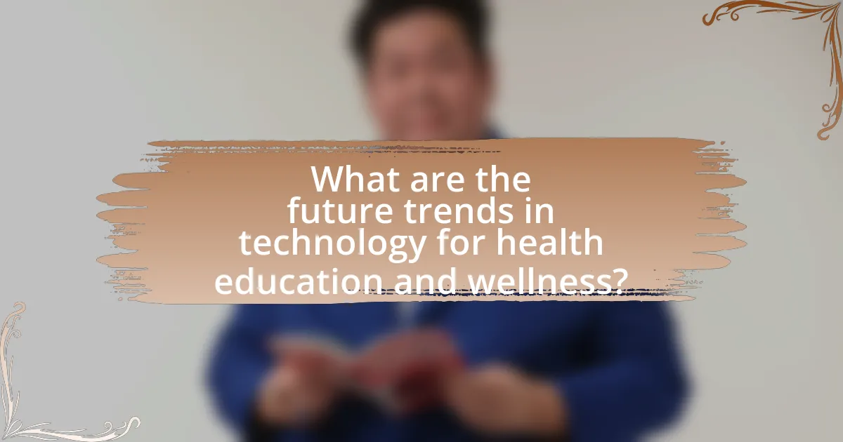 What are the future trends in technology for health education and wellness?